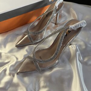TRANSPARENT SILVER HEELS