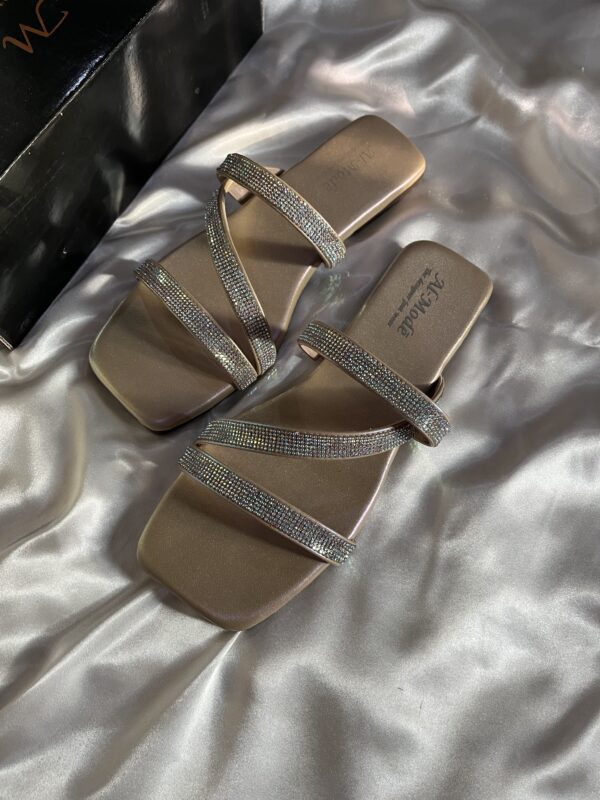 Rose Gold Straps Slippers - Image 3